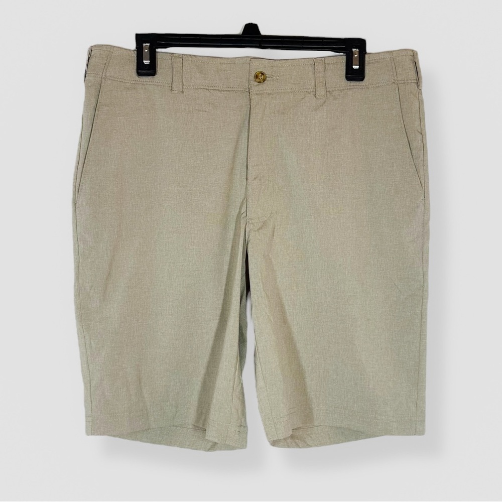 Ben Hogan Size 34 Khaki Elastic Waist Pockets Chino Golf Activewear Outdoor